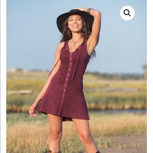 Nomads HempWear Cypress Dress, burgundy red, S